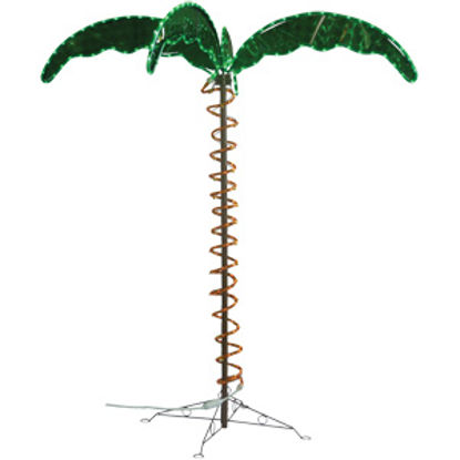 Picture of Green LongLife  4-1/2'L Multi-Color Palm Tree w/Green Leaves 120VAC LED Rope Light 8080103 18-1386                           