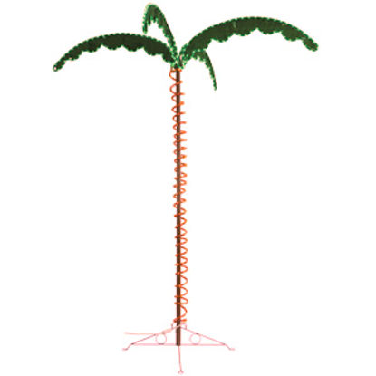 Picture of Green LongLife  7'L Multi-Color Palm Tree w/Green Leaves 120VAC LED Rope Light 8080104 18-1387                               