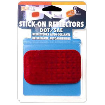 Picture of Top Tape  2-Pack 2"x2-1/2" Rectangular Red Stick-On Reflector RE7071 18-1893                                                 