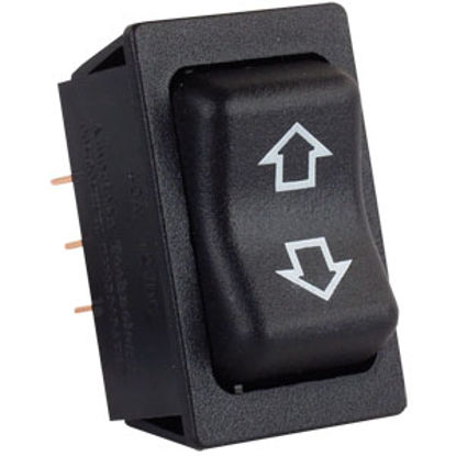 Picture of JR Products  Black 40A/12V 5-Pin Mom-On/ Off/ Mom-On Slide Out Switch 12295 19-0165                                          