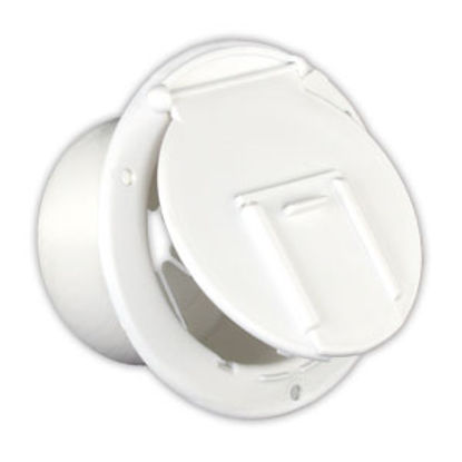 Picture of JR Products  Polar 3-1/2"RO White Round Lockable Electrical Hatch Access Door 370-2-A 19-0198                                