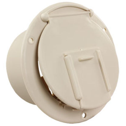 Picture of JR Products  Colonial White 3-1/2"RO Round Lockable Electrical Hatch Access Door 370-1-A 19-0199                             