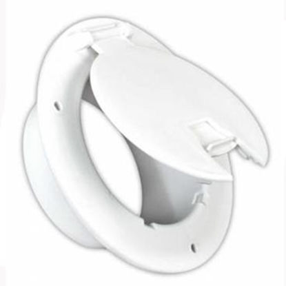 Picture of JR Products  Polar White Round Lockable Electrical Hatch Access Door 541-B-2-A 19-0201                                       