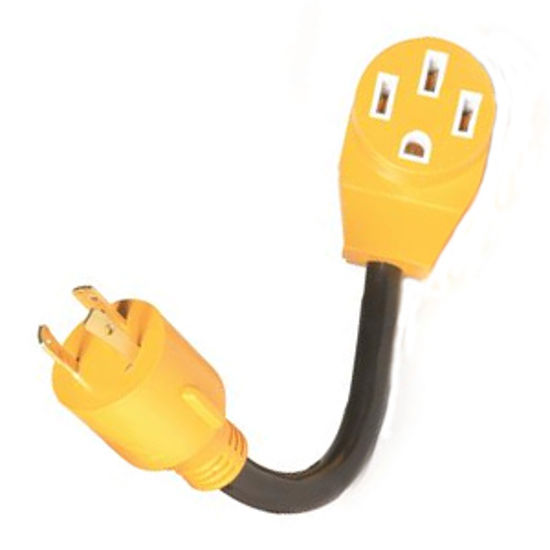 Picture of Camco Power Grip (TM) 30A/50A Dogbone Locking Power Cord Adapter 55412 19-0398                                               