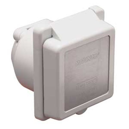 Picture of Marinco  White 125V/ 30A Outdoor/ Indoor Single Receptacle 301ELRV 19-0423                                                   
