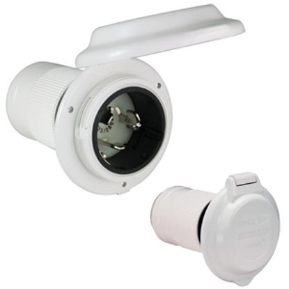 Picture of Marinco  White 125/250V 50A Outdoor/Indoor Single Receptacle 6344EL-BRV 19-0434                                              
