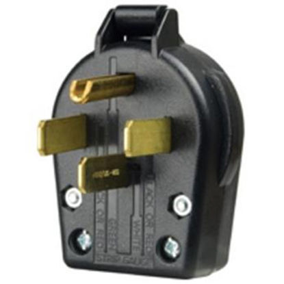 Picture of Cooper Wire  Black 30A Male Power Plug End for Power Grip Cord S21-SP 19-0450                                                