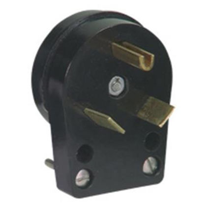 Picture of Cooper Wire  Black 30A Male Power Plug End for Power Grip Cord 83-BOX 19-0452                                                