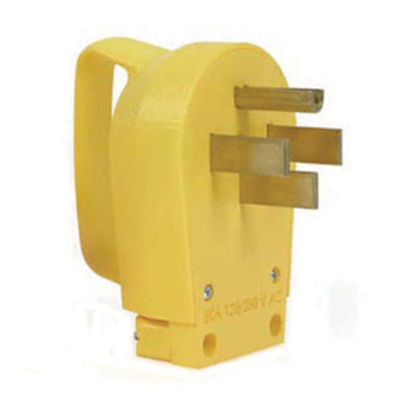 Picture of Camco Power Grip (TM) Yellow 50A Male Power Cord Plug End w/ Handle 55252 19-0482                                            