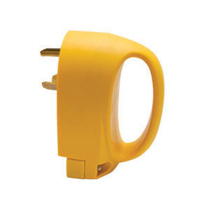 Picture of Marinco  Yellow 30A Male Power Cord Plug End w/Handle For Marinco 10 GA Wires 30MPRV 19-0516                                 