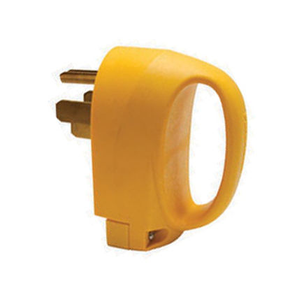 Picture of Marinco  Yellow 50A Male Power Cord Plug End w/Handle For Marinco 6 GA Wires 50MPRV 19-0517                                  