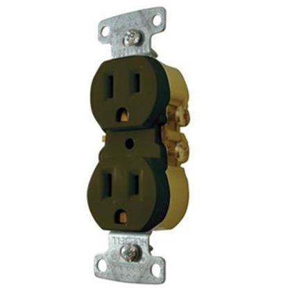 Picture of Diamond Group  Brown 125V/ 15A Indoor/ Outdoor Dual Receptacle DG0BVP 19-0618                                                