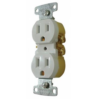 Picture of Diamond Group  White 125V/ 15A Indoor/ Outdoor Dual Receptacle DG0VP 19-0620                                                 