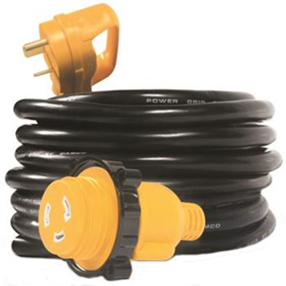 Picture of Camco Power Grip (TM) 25' 30M/30F Locking Power Cord Adapter 55501 19-0635                                                   