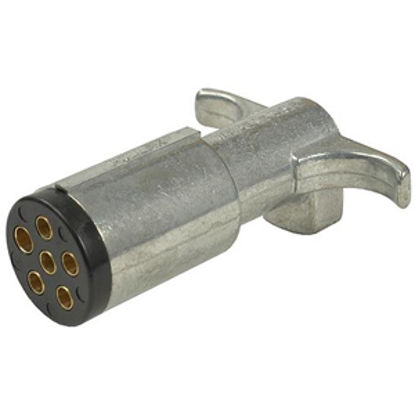 Picture of Pollak  6-Way Round Metal Trailer End Trailer Connector w/o Wire Lead 11-604 19-0855                                         