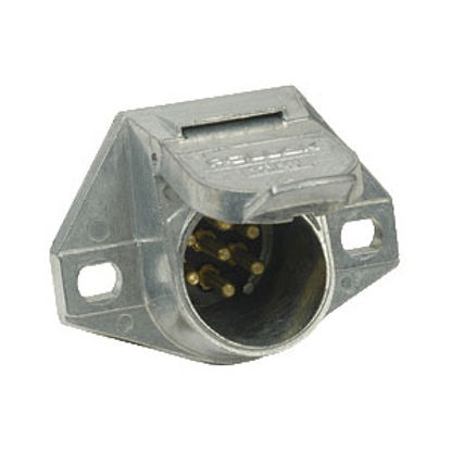 Picture of Pollak  7-Way Round Zinc Vehicle End Trailer Connector 11-720 19-0859                                                        