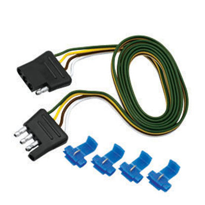 Picture of Tow-Ready  4-Way Flat Vehicle End-Trailer End Trailer Connector w/60" Wire Lead 118045 19-0944                               