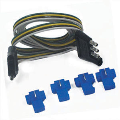 Picture of Tow-Ready  4-Way Flat Trailer Connector w/48" Wire Lead 118044 19-0966                                                       