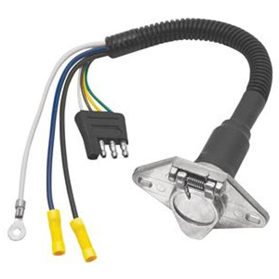 Picture of Tow-Ready  4-Flat To 6-Round Trailer Wiring Connector Adapter w/8" Wire 20320 19-1046                                        