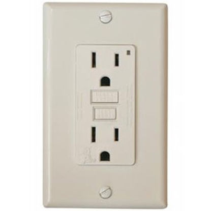 Picture of Diamond Group  White 120V/ 15A Indoor/ Outdoor GFI Receptacle DG151VP 19-1348                                                
