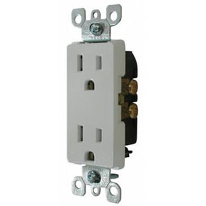 Picture of Diamond Group Decor (R) White 125V/ 15A Indoor/ Outdoor Dual Receptacle DGS10VP 19-1385                                      