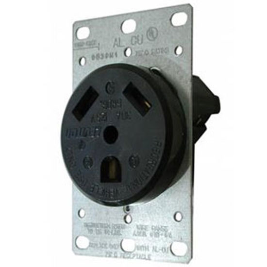 Picture of Diamond Group  Black 125V/ 30A Indoor/ Outdoor Single Receptacle DG30VP 19-1388                                              