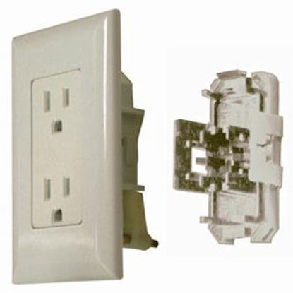 Picture of Diamond Group Decor (R) Ivory 120V/ 15A Screw Mount Dual Receptacle w/ Snap-On Cover DG15IVVP 19-1395                        