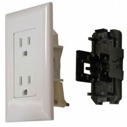 Picture of Diamond Group Decor (R) White 120V/ 15A Screw Mount Dual Receptacle w/ Snap-On Cover DG15TVP 19-1396                         