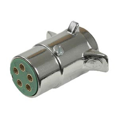Picture of Pollak  5-Way Round Chrome Trailer End Trailer Connector 11-501 19-1428                                                      