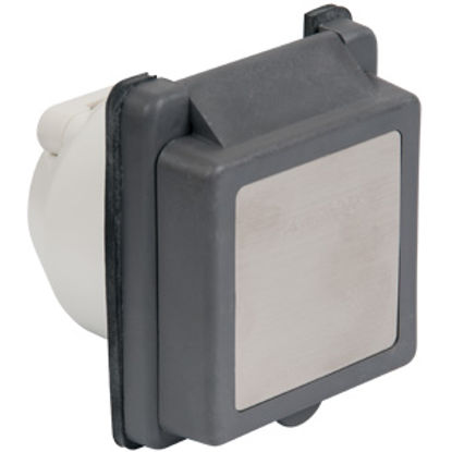 Picture of Marinco  Black 125V/ 30A Indoor/ Outdoor Single Receptacle 301ELRV.BLK 19-1691                                               