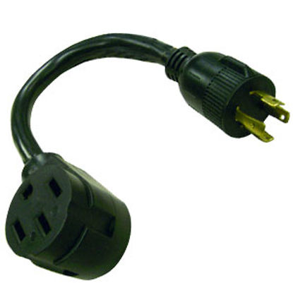Picture of Mighty Cord  12" 30M/50F Locking Power Cord Adapter A10-G30450VP 19-1711                                                     