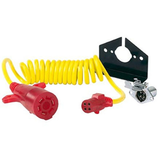 Picture of Hopkins Endurance (TM) 7-Blade To 4-Round Trailer Wiring Connector Adapter w/8' Wire 47044 19-1820                           