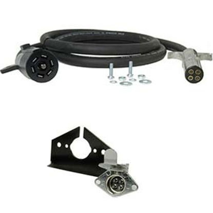 Picture of Hopkins Endurance (TM) 7-Blade To 4-Round Trailer Wiring Connector Adapter w/8' Wire 47047 19-1825                           