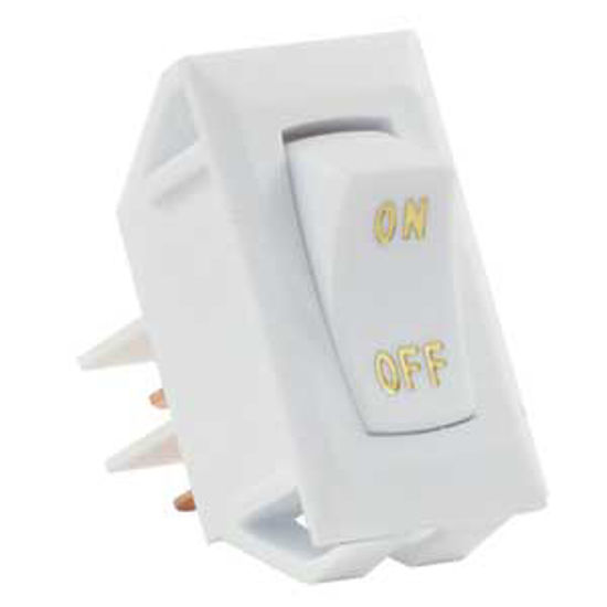 Picture of JR Products  5-Pack White 12V SPST Lighted Single Rocker Switches 12581-5 19-1838                                            