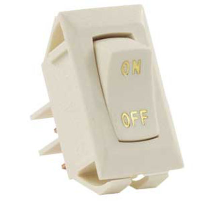 Picture of JR Products  5-Pack Ivory 12V SPST Lighted Single Rocker Switches 12611-5 19-1841                                            