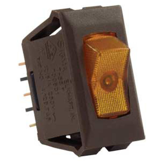 Picture of JR Products  Brown 12V SPST Lighted Single Rocker Switch 12545 19-1851                                                       
