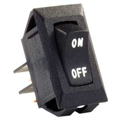 Picture of JR Products  Black 12V SPST Lighted Single Rocker Switch 12595 19-1854                                                       