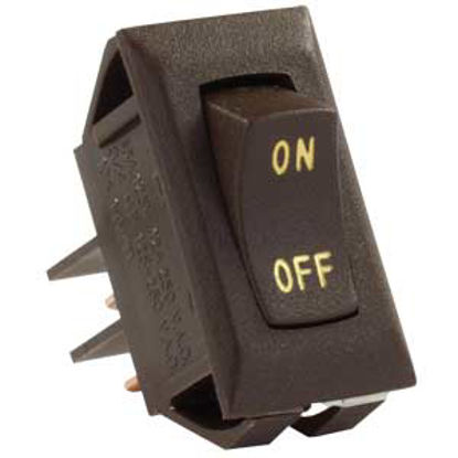 Picture of JR Products  Brown 12V SPST Lighted Single Rocker Switch 12605 19-1856                                                       