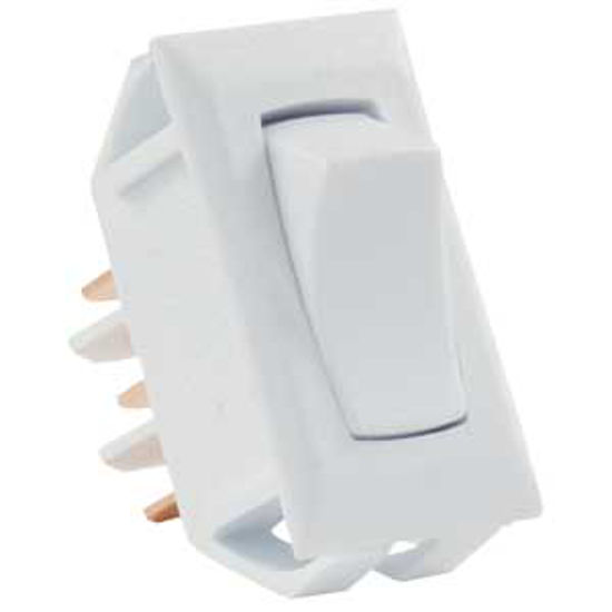 Picture of JR Products  White 12V SPDT Single Rocker Switch 12635 19-1861                                                               