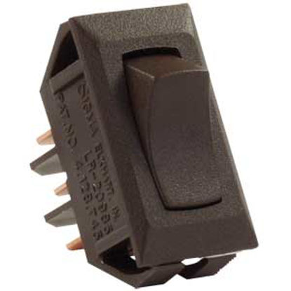 Picture of JR Products  Brown 12V SPDT Single Rocker Switch 12645 19-1863                                                               