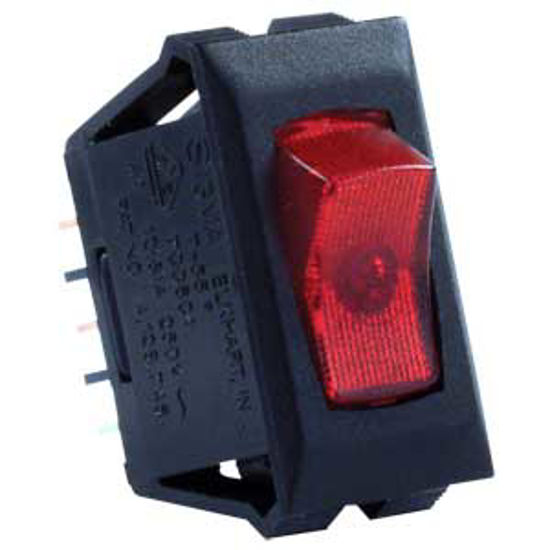 Picture of JR Products  Black 120V SPST Lighted Single Rocker Switch 12515 19-1872                                                      