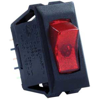 Picture of JR Products  Black 12V SPST Lighted Single Rocker Switch 12525 19-1874                                                       