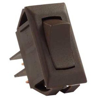 Picture of JR Products  Brown 12V SPST Rocker Switch 12715 19-1875                                                                      