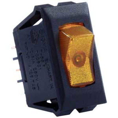 Picture of JR Products  Black 12V SPST Lighted Single Rocker Switch 12555 19-1878                                                       