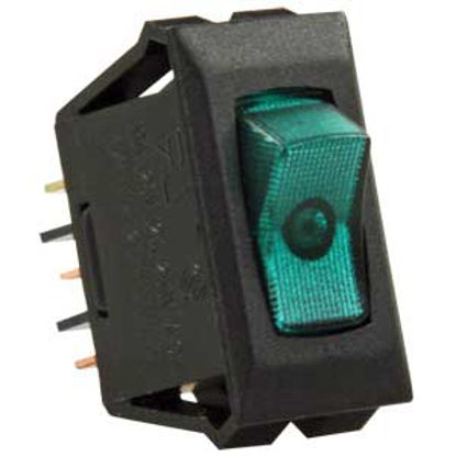Picture of JR Products  Black 125V/ 16A SPST Lighted Rocker Switch 13695 19-1959                                                        