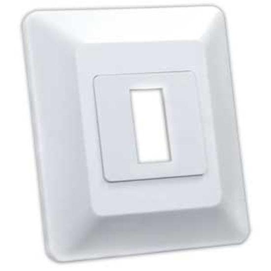 Picture of JR Products  White Single Opening Multi Purpose Switch Faceplate w/Base 13605 19-1966                                        