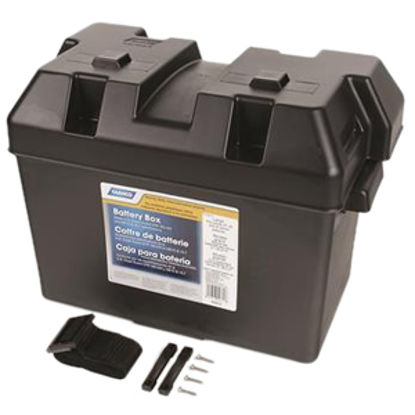 Picture of Camco  Black Group 27, 30 & 31 Battery Box With Lid 55372 19-2002                                                            
