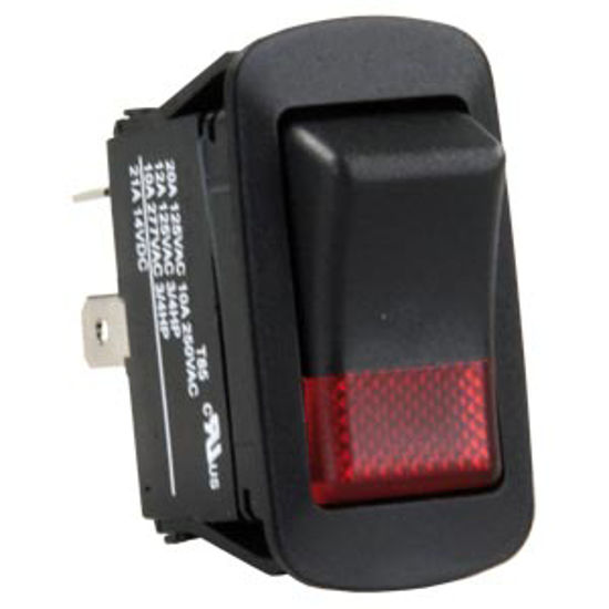 Picture of JR Products  Black 125V/ 20A SPDT Rocker Switch 13815 19-2006                                                                