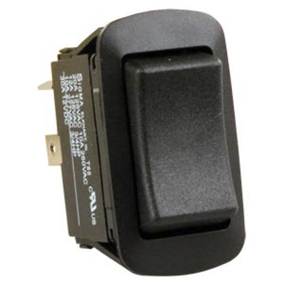Picture of JR Products  Black 125V/ 20A DPDT Rocker Switch 13865 19-2010                                                                