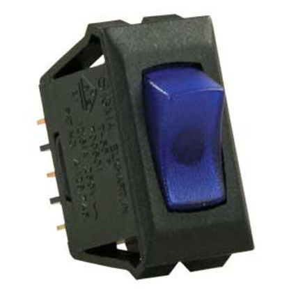 Picture of JR Products  Black 125V/ 16A SPST Lighted Rocker Switch 13685 19-2017                                                        
